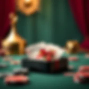 Elegant casino-themed gift box with playing cards