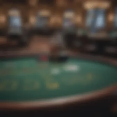 Elegant blackjack table setup with accessories