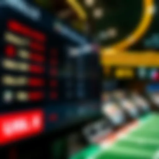 Betting odds displayed on a digital screen