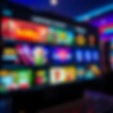 Diverse online gambling promotions displayed on a digital screen