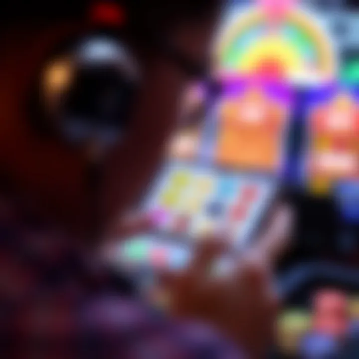 A user exploring a mobile gambling platform on a smartphone, highlighting user-friendly navigation