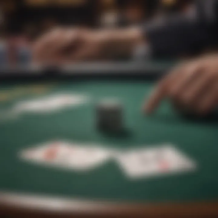 Close-up of a poker table featuring new technology